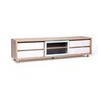 European Style Luxury Beech TV Stand , High Gloss Laminated Wooden TV Cabinet