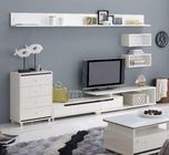 Pre Finished White Particle Board TV Stand With Large Capacity Sliding Drawers